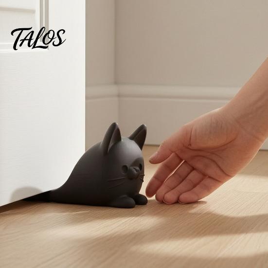Cat Shaped Doorstop 3D Printed Lying Doorstop, Decorative Kitten Door Stopper Wedge, Floor Anti-slip Carpet for Home Living Room Bedroom