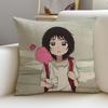 Dark TTakopis Original SinS Cushion Cover Breathable and Skinfriendly Linen Pillowcase Square Removable and Washable Cushion