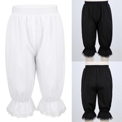 Dětské Dívčí viktoriánské kalhoty Cosplay Kostým Jednobarevná Volná krajka Trim Dance Bloomers