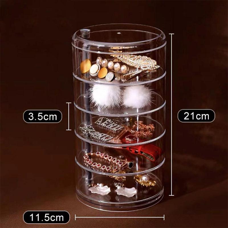 Jewelry Storage Box Multi-layer Rotating Finishing Earrings Ear Studs Hairpin Headgear Head Rope Simple and Exquisite Jewelry Box Acrylic