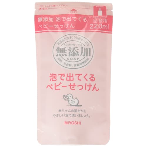 Miyoshi Additive-Free Foaming Baby Soap Refill, 220ml X 6-Pack