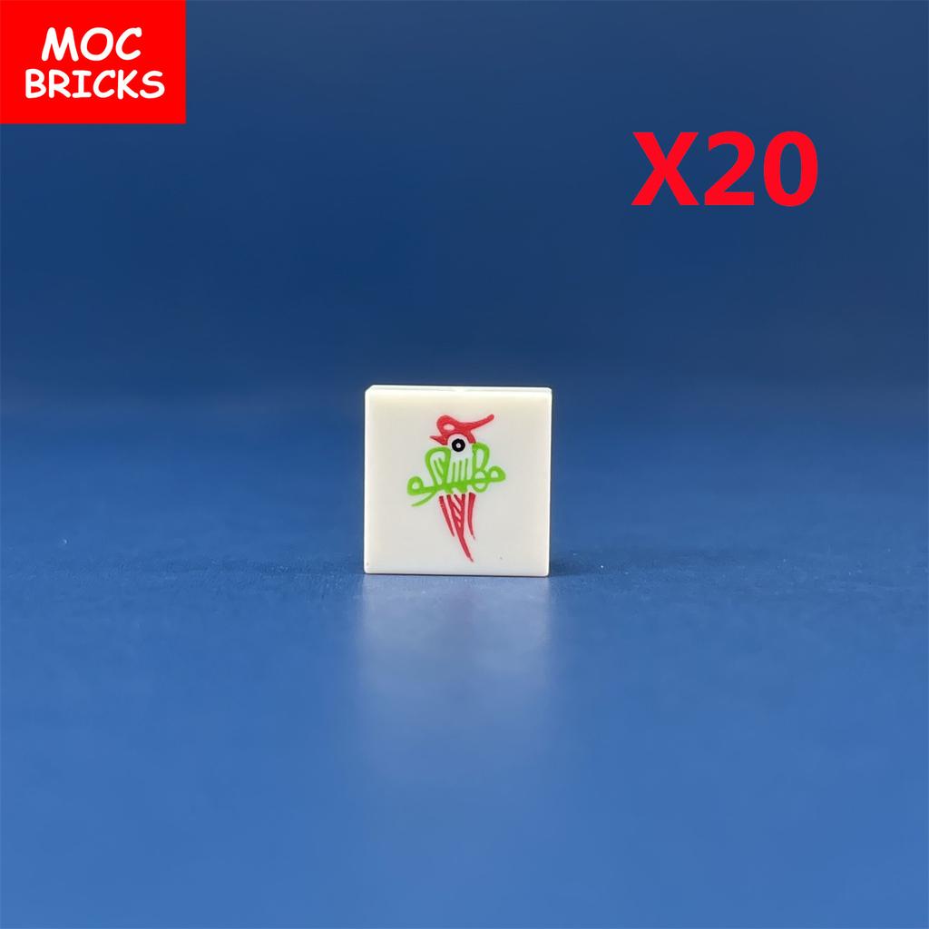 Non-Toxic Moc Bricks Chinese Mahjong Popular Friends Party Games Printed Character Building Blocks Assembly Toys