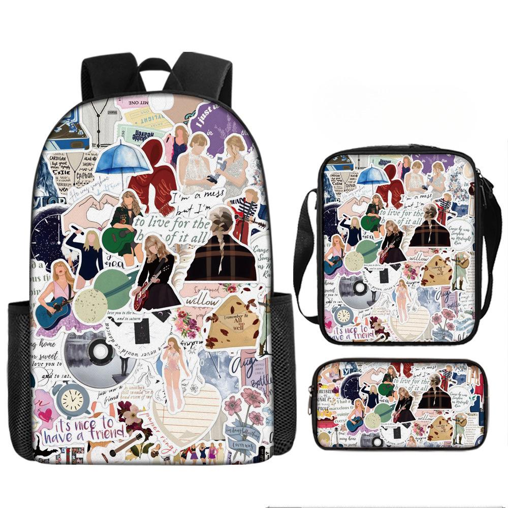 Taylorswift Taylor Swift Elementary School Bag Children'S Cartoon Backpack Anime Backpack Satchel