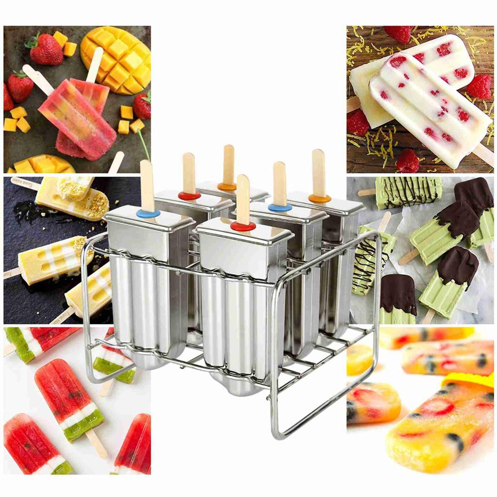 Ice Lolly Mold Stainless Steel Ice Cream Mold  Mold Kit Round Head  Mold Reusable for Gift for Summer