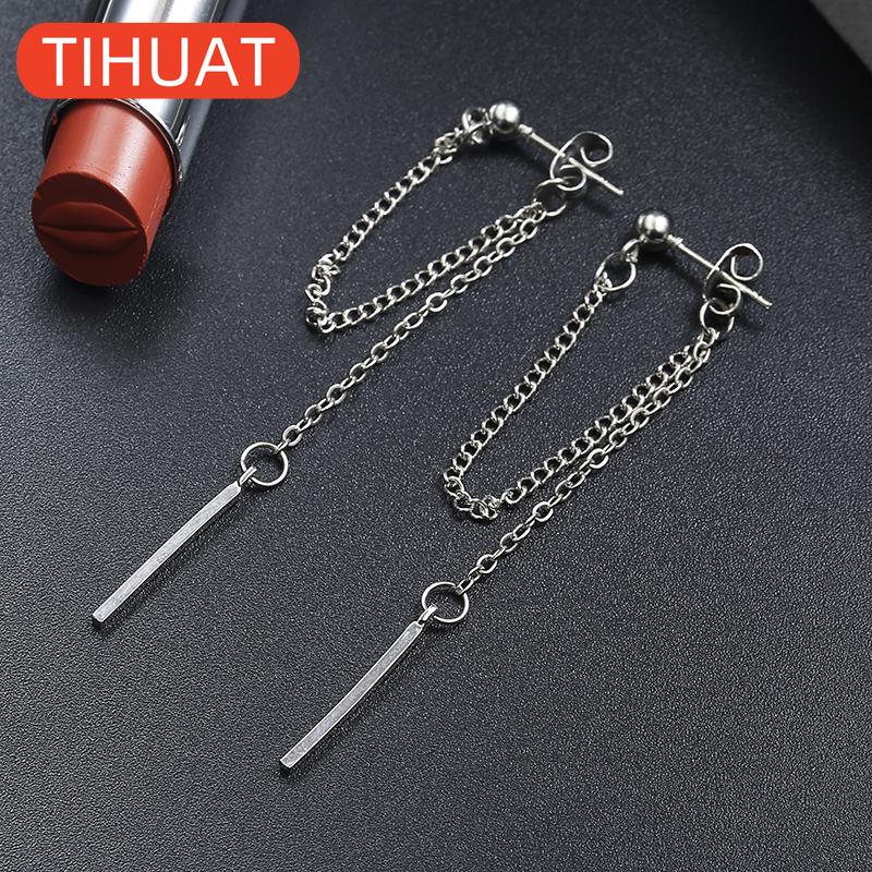 Dangling Stud Earrings with Chain