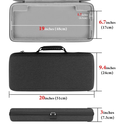 Geekria Full-Size Keyboard Case, Hard Shell Travel Carry Bag for 104-108 Key Computer Mechanical Gaming Keyboards, Compatible with Corsair K100 RGB Me