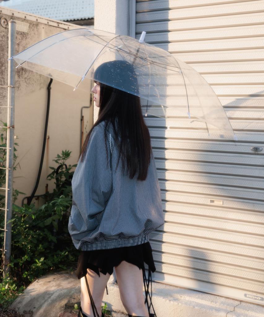 ROSEFRANTZ Rose Corsage Check Windbreaker [Navy]