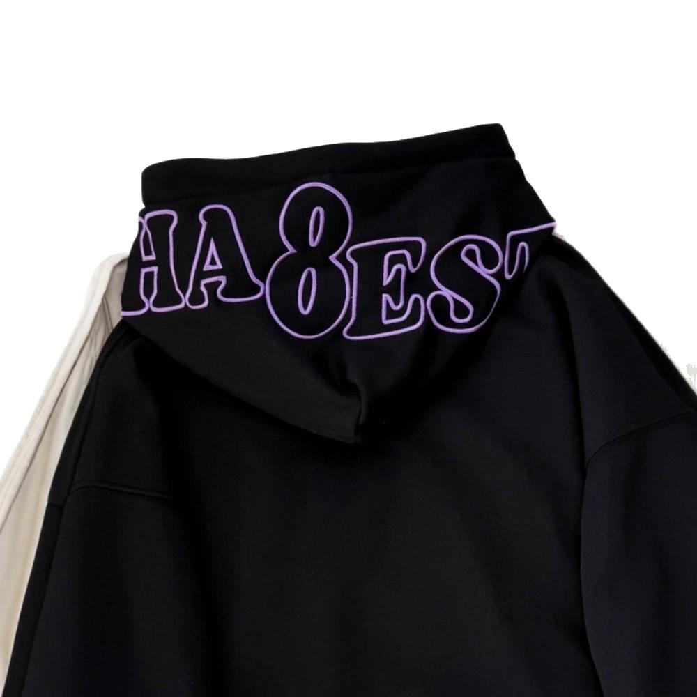 Unisex Flame Embroidery Hooded Sweatshirt - Autumn/Winter Trendy Loose Pullover