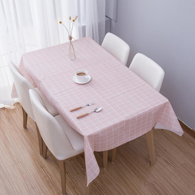 Home Tablecloth, Anti-scalding, Waterproof, Oil-proof, No-wash PVC Plaid Coffee Table Table Mat, Dormitory Tablecloth