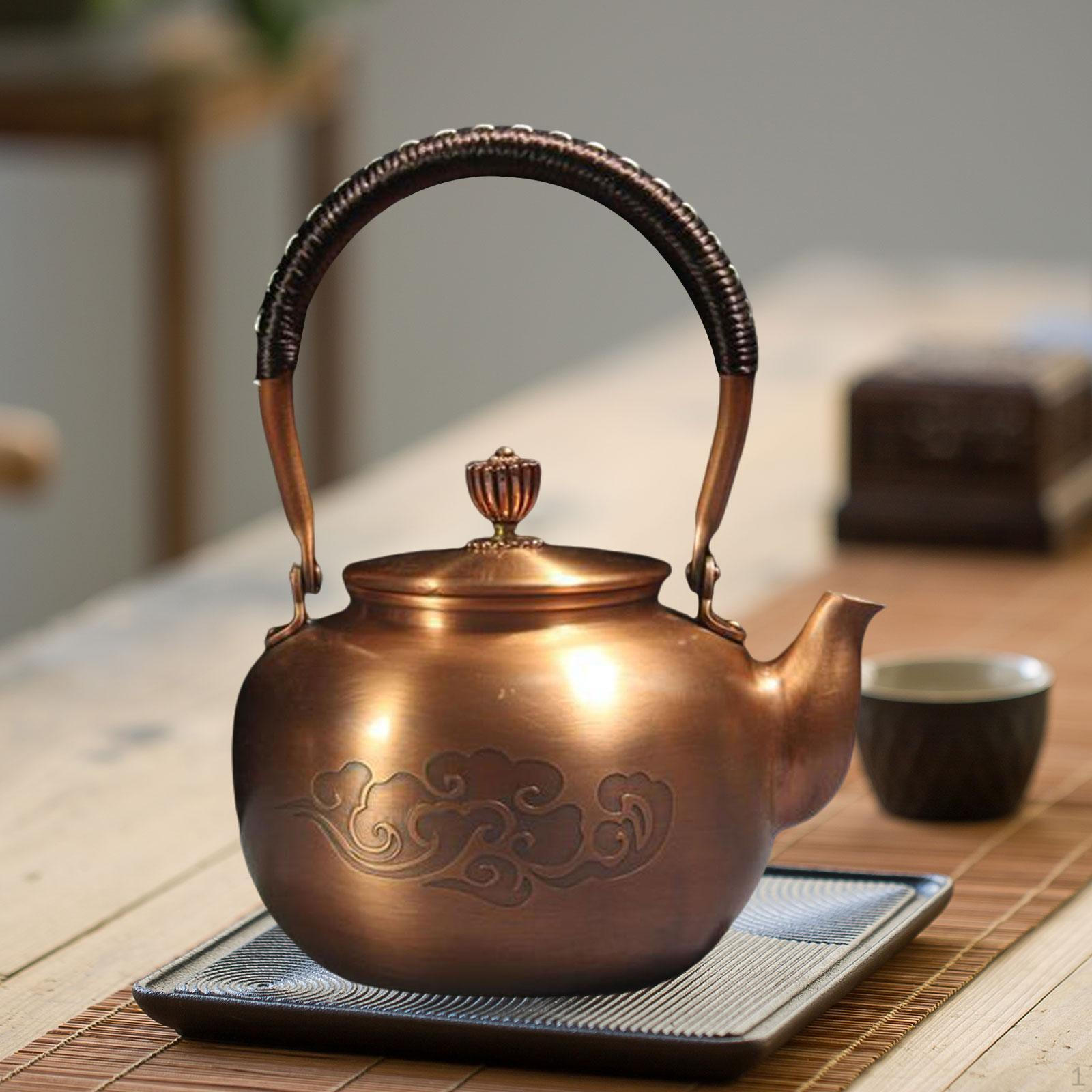 

Медный чайник для чая и кофе, емкость 1200 мл, идеально подходит для домашнего офиса Clouds Pattern