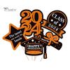 5Pcs/Set The Class of 2024 Glitter Graduation Centerpiece Sticks Set Table Vase Toppers Graduation Party Decor