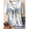 Fashion Women's Crew Neck Short Sleeve 3D Casual Color Printing Casual Short Sleeve Crew Neck T-Shirt