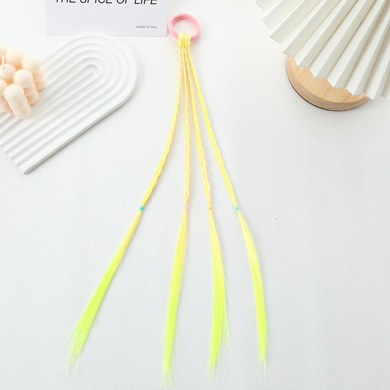 Kids Colored Gradient Wig Braids Scrunchies:Stretchable Extensions for Dreadlocks,Cute Braid Hair Accessories for Girls’ Styling