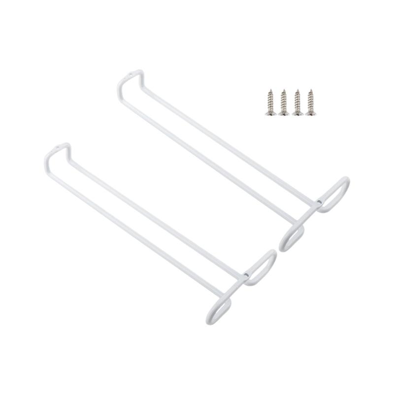 Modern Metal Wall Mounted Wine Glass Rack Space Saving Hanging Storage Under Cabinet Simple Installs For Kitchen Decors