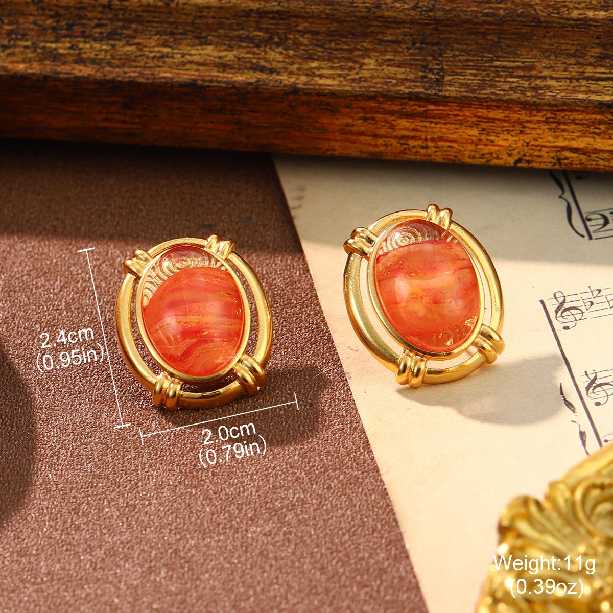 Medieval vintage geometric silver needle earrings design sense pearl bee earrings enamel oil drop brooch jewelry