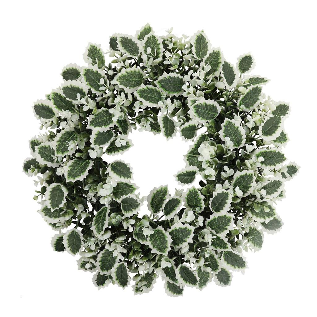 Front Door Eucalyptus Wreath Durable Home Decoration Garland Decor Fall Wreath Outdoor for Party Porch Farmhouse Window Festival