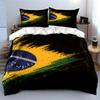 Brazilian flag brush strokes. Bedding sets Duvet cover sets Duvet covers Pillowcases(1*Duvet Cover 2*Pillowcases without duvet insert)