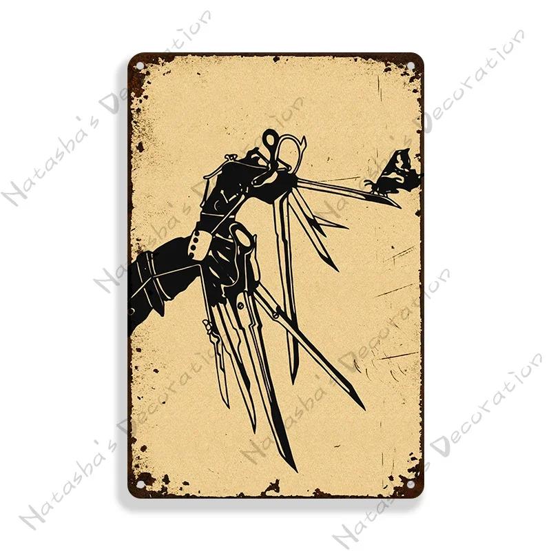 Edward Scissorhands Old Movie Metal Poster Decorative Plate Bar Wall Metal Tin Sign Metal Signs Home Wall PlatePlaque