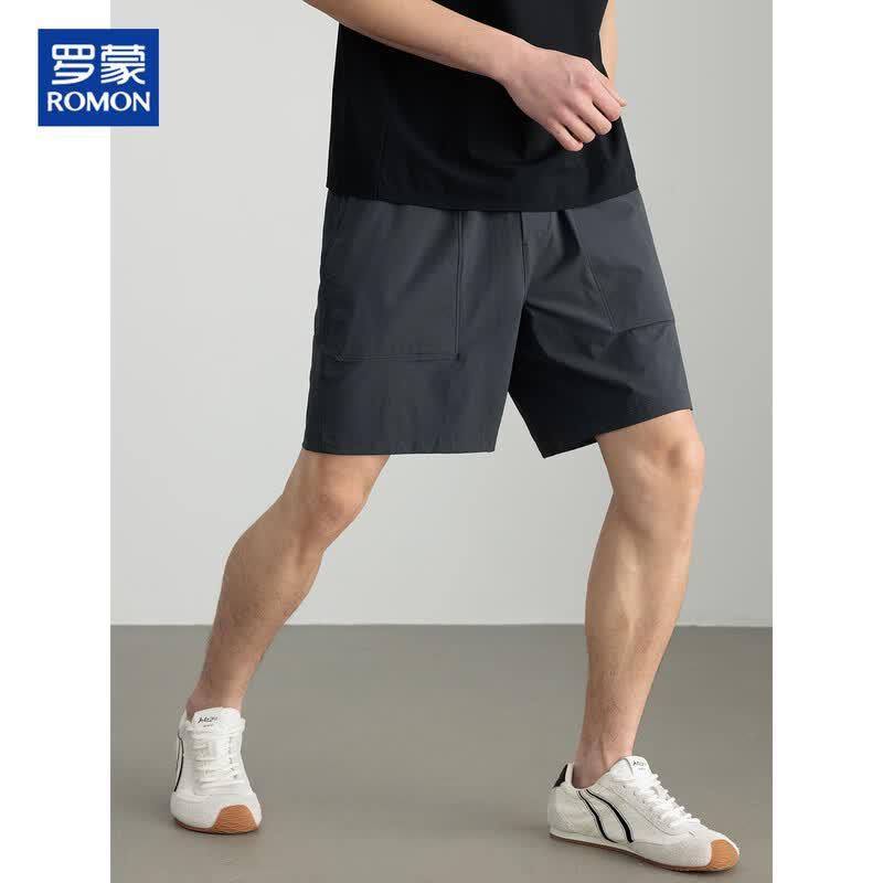 ROMON Men's Ice Silk Multi-Pocket Casual Shorts