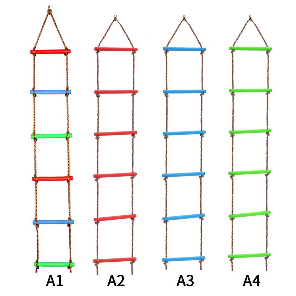 Kinder Kletterleiter Einseitig 6 Sprossen Kinder Kletterseilleiter Outdoor Trainingsgeräte