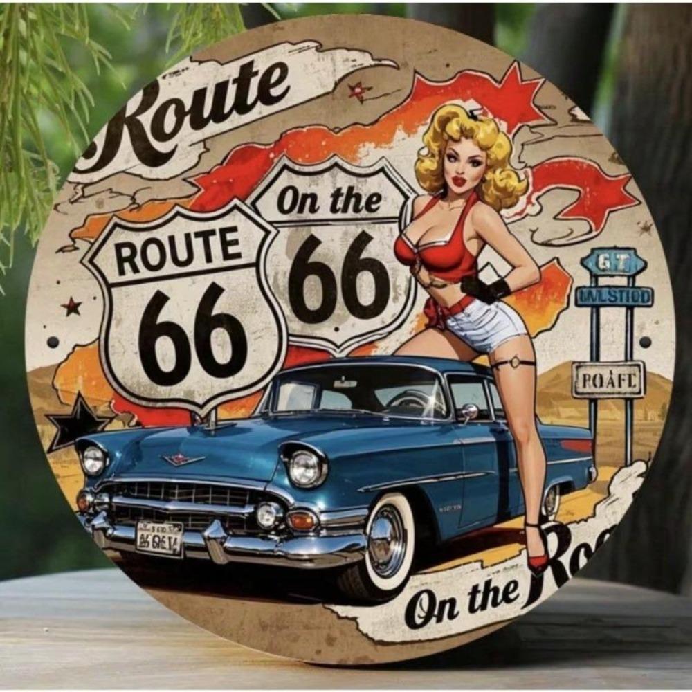 Vintage Route 66 Retro Metal Sign Garage Diner Wall Decor Man Cave