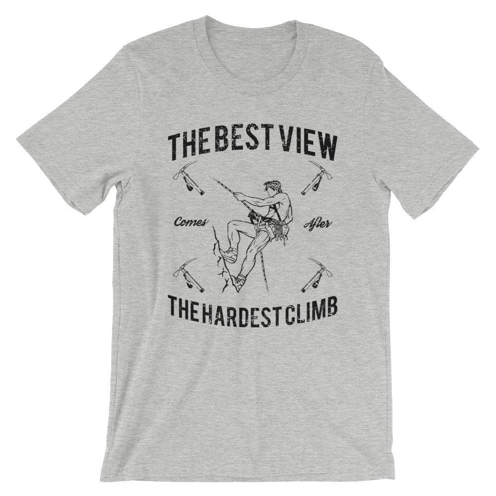 The Hardest Climb T-Shirt. Rock Climbing 100% Cotton Premium Tee NEW