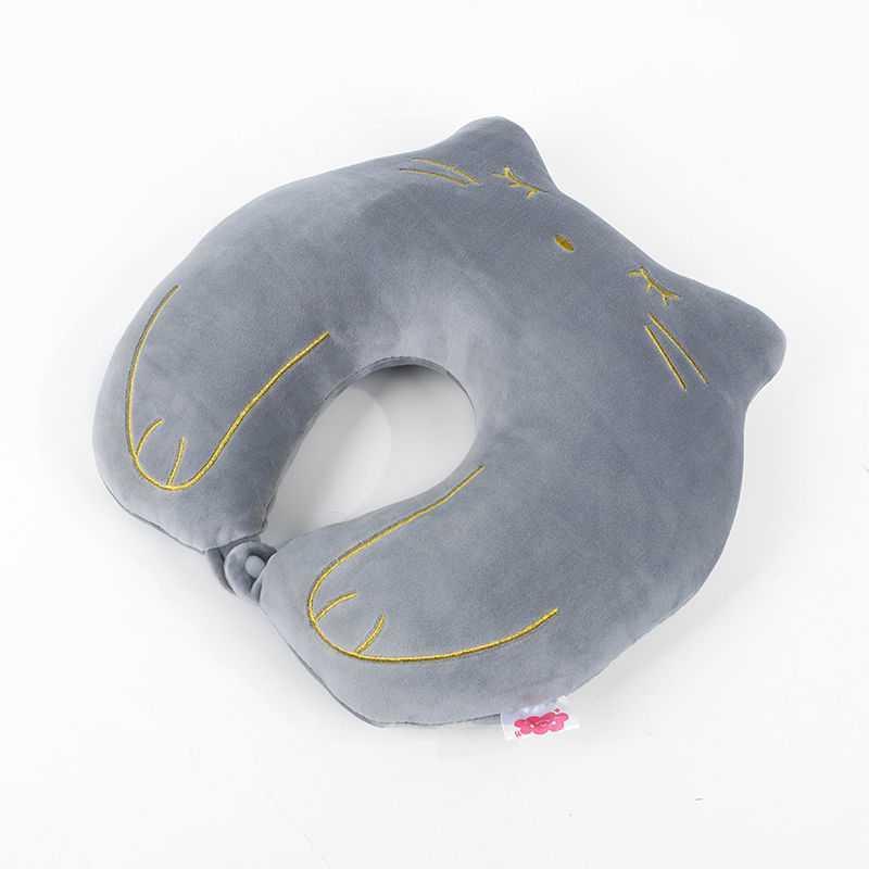Cute U-Shaped Neck Support Pillow for Travel & Nap - Cartoon Design