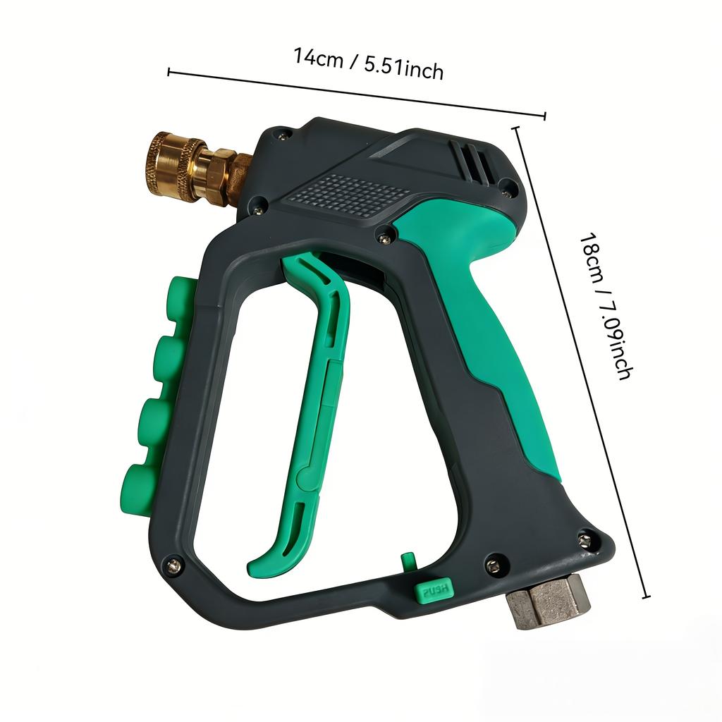 High Pressure Cleaning Gun with 4 Color-Coded Nozzles & Adapters, Ergonomic Handle, Universal for Most Pressure Washers