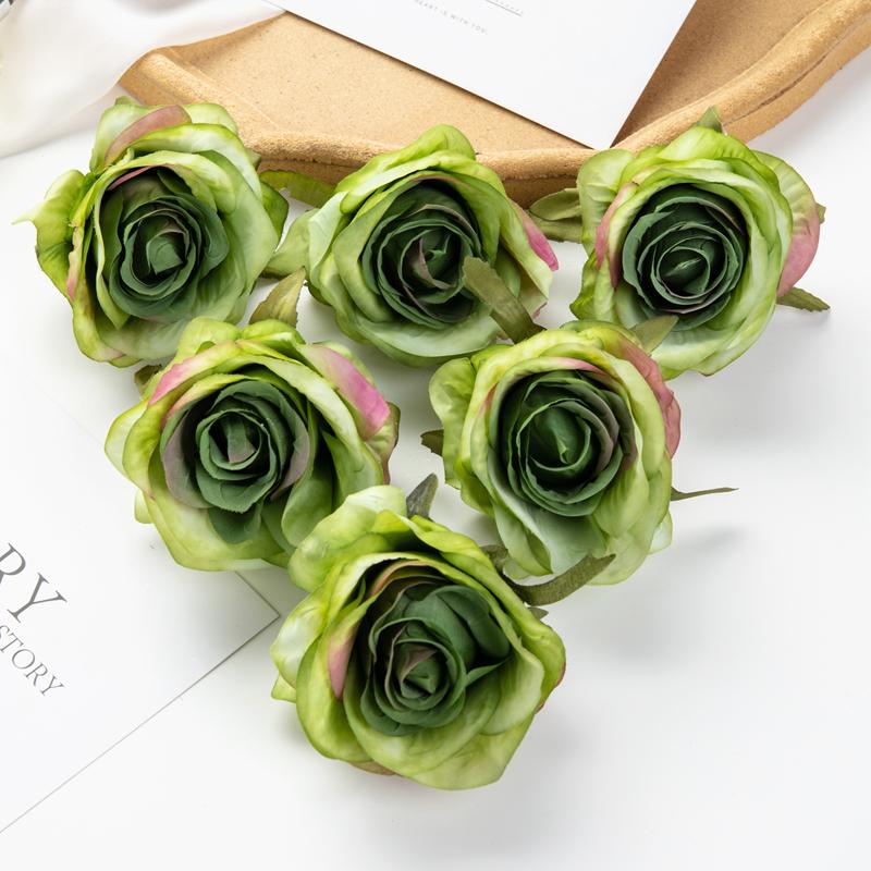 Artificial Flowers Roses Wedding Bouquets Home Decoration Garland Headdress Bridal Diy Gifts Box Christmas Garlands High Quality
