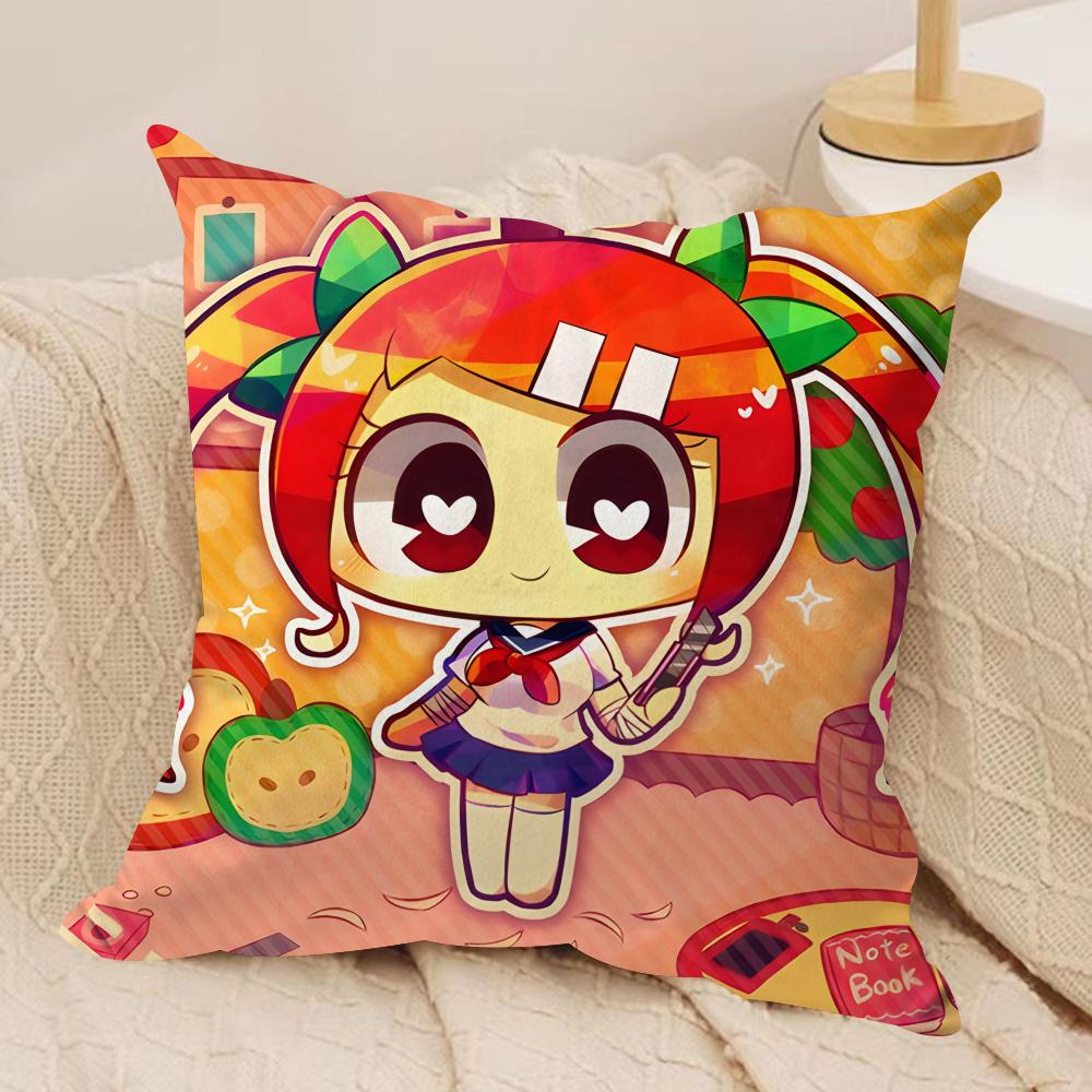 Cute P-Pepoyo Artist Producer Cushion Cover Silky Short Plush Invisible Zipper Dustproof Sofa Pillow Case For Home Decor