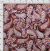 oneOone Cotton Flex Chocolate Brown Fabric Asian Paisley Quilting Supplies Print Sewing Fabric By The Yard 40 Inch