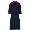 (WMNS) Cotton Lace Polo Dress 'Dark Blue' Women's 792041-XKD4C-4735