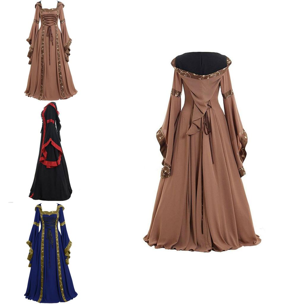 Renaissance Halloween Women's Medieval Dress For Gothic Cosplay Carnival Party