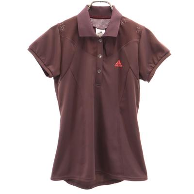 Adidas Short Sleeve Polo Shirt M Brown Women Used