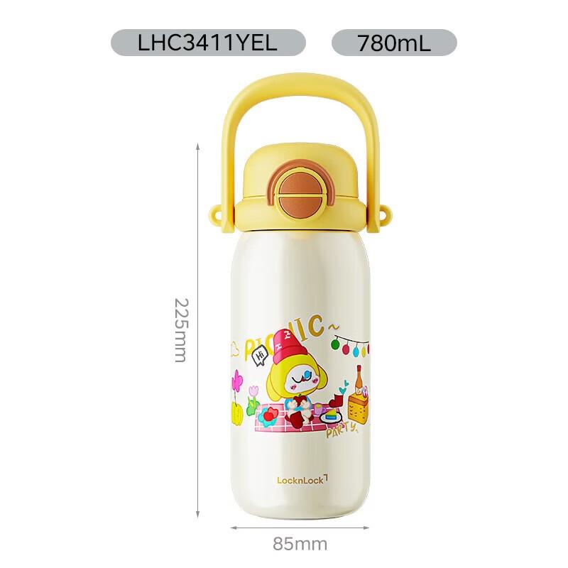 

Lock&Lock 780ml Insulated Bottle with Stainless Steel Liner, Straw, & Dual-Lid