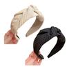 Women Headband Dot Print Knotted Design Wide Brim Sponge Padding Hair Hoop Leisure Casual