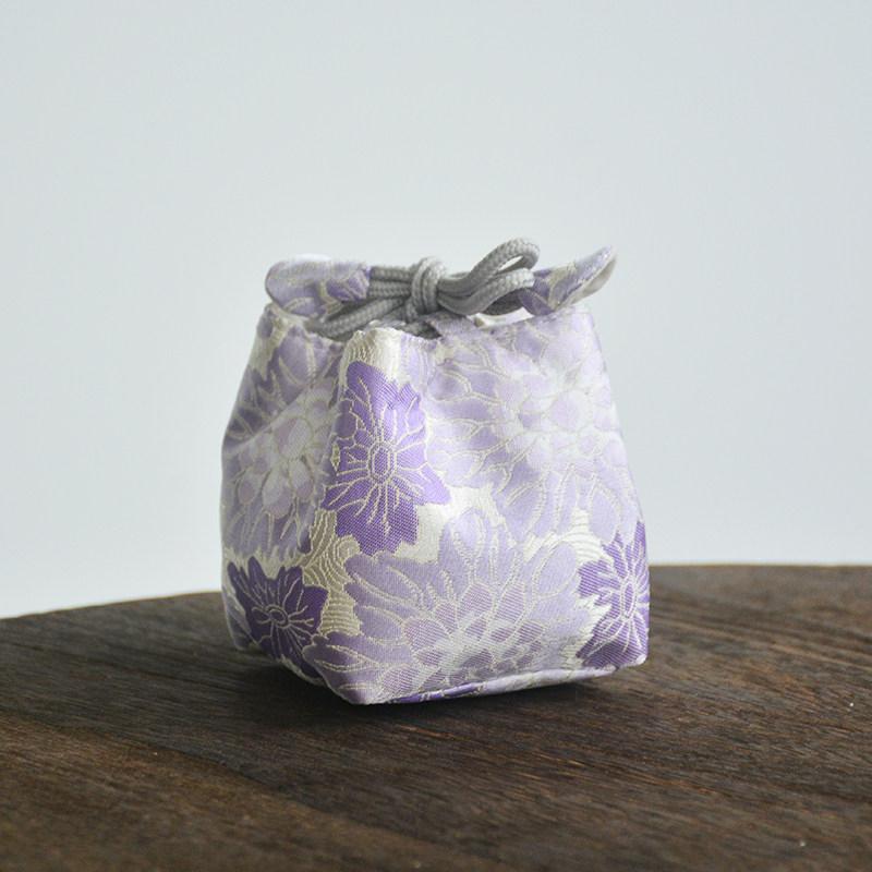 Čínská brokátová taška na čajovou soupravu Víčko na konvičku Miska Ochranná látková taška do exteriéru Jednoduchý hrnek na čaj Silná kapsa na svazek 8x9cm