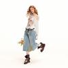 UNIFREE Sweet Deer Print Off-Shoulder T-Shirt