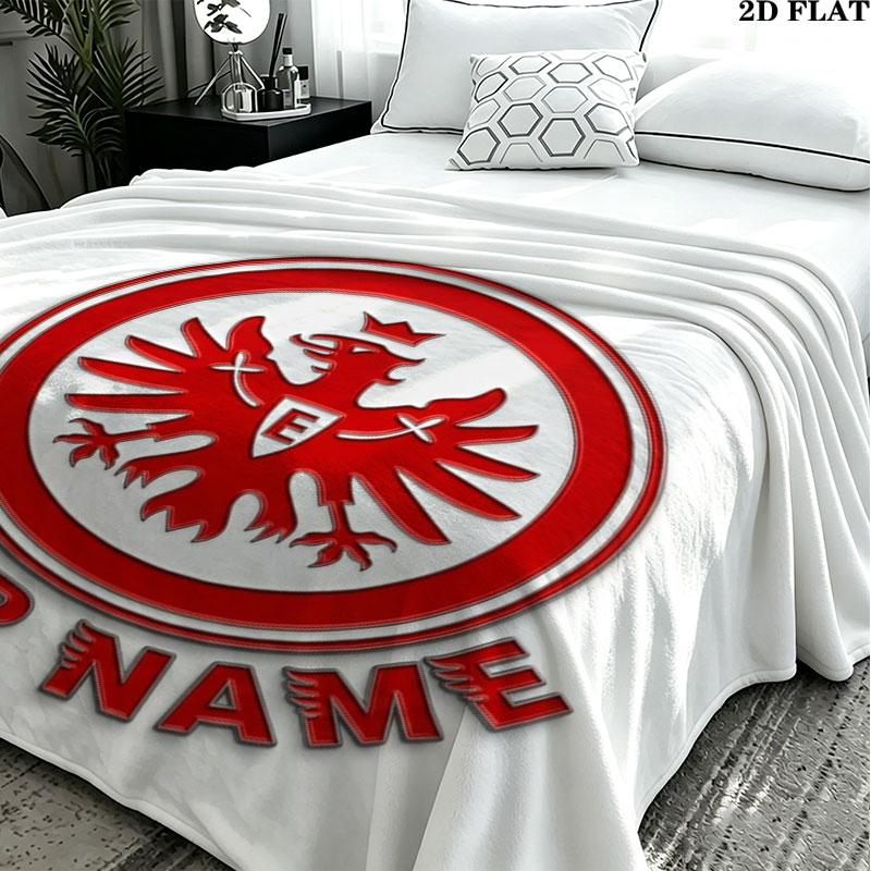 1PC Eintracht Frankfurt Custom Name Patterned Flannel Blanket Suitable For All Seasons for Home Decor Warmth and Comfort Gifts Holiday Present