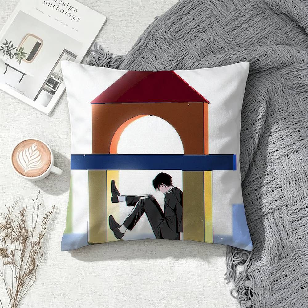K-Kim S-Soleum Novel GSGW Double-Sided Printed Cushion Cover Bedroom Bedside Sofa Pillow Case