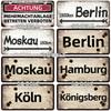 Vintage Berlin City 15x30cm Plate War Tin Sign Store Bar Wall Decoration Metal Sign Home Decor Painting Plaques Poster