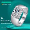 1ct D Color Moissanite Rings for Men Luxury Original Solid 925 Sterling Sliver Lab Diamond High Quality Wedding Ring