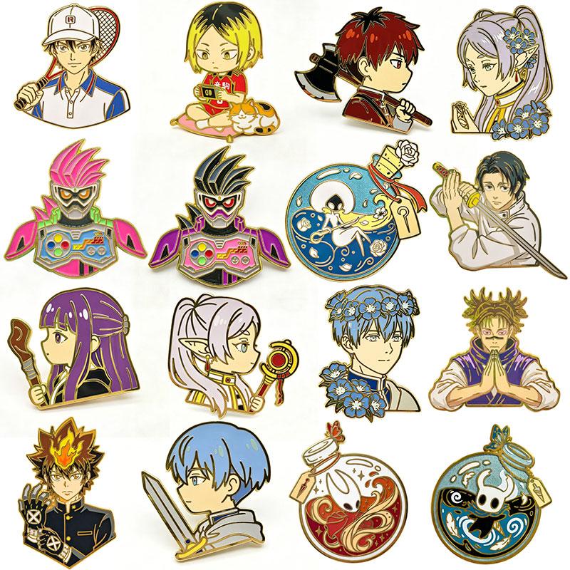 Klassische Anime-Spiele Emaille-Anstecker Kawaii Cartoon-Charakter Brosche Kleidung Rucksack Revers-Abzeichen Mode Schmuck Zubehör Geschenke