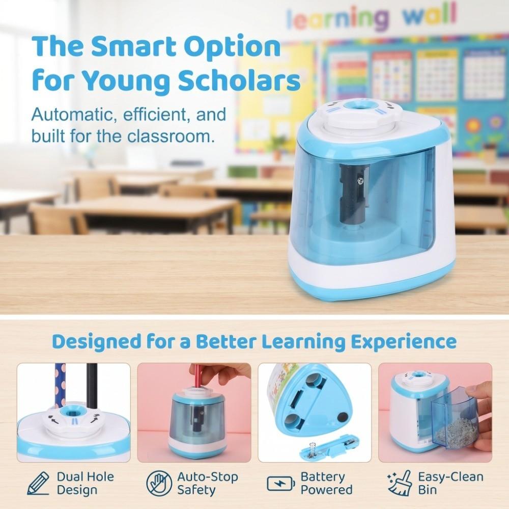 Blue Pencil Sharpeners Portable Pencil Trimmer Desk Stationery Student Daily Learning