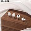 S999 Pure Silver Korean Style Stud and Ear Cuff: Brushed & Polished Fashion Earrings - Elegant Jewelry Design.
