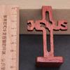 Simple Red Rosewood Hollowed Out Carving Jesus Cross Home Accessories