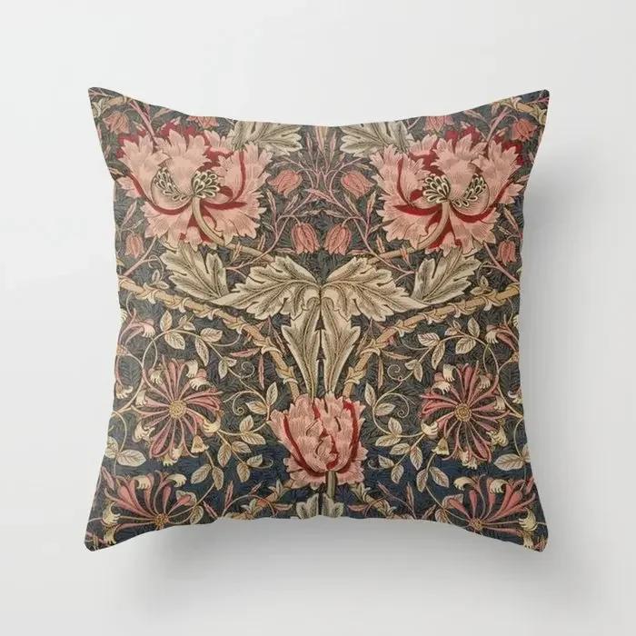 Vintage Flower Printed Pattern Cushion Cover for Home Living Room Sofa Bedroom Car Decoration Pillow Case