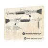 M Machine Gun Paper Tin Poster Customized Wall Art Retro Vintage Metal Signs for Fans Room Home and Decoration Gaming House