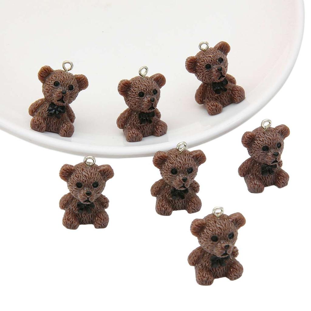 4 sztuk żywica Cartoon uciekają niedźwiedzie zawieszki Charms do tworzenia biżuterii naszyjniki ze zwierzętami kolczyki dokonywanie akcesoriów