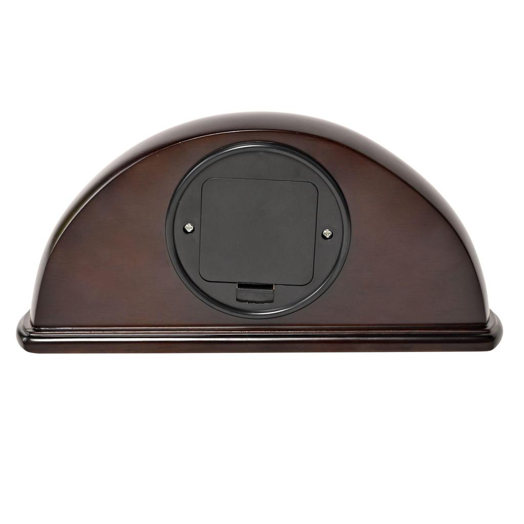 Wm. Widdop Mørk Valnøtt Finish Halvmåneformet Peisklokke